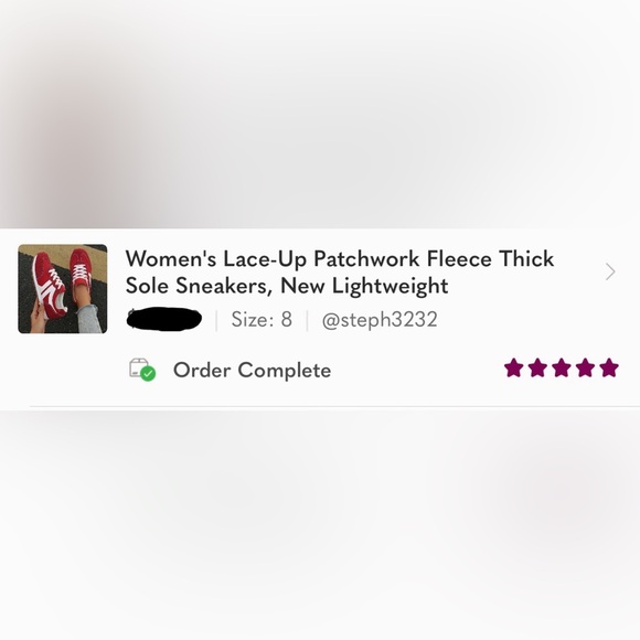 Women's Lace-Up Patchwork Fleece Thick Sole Sneakers, New Lightweight - Picture 5 of 5